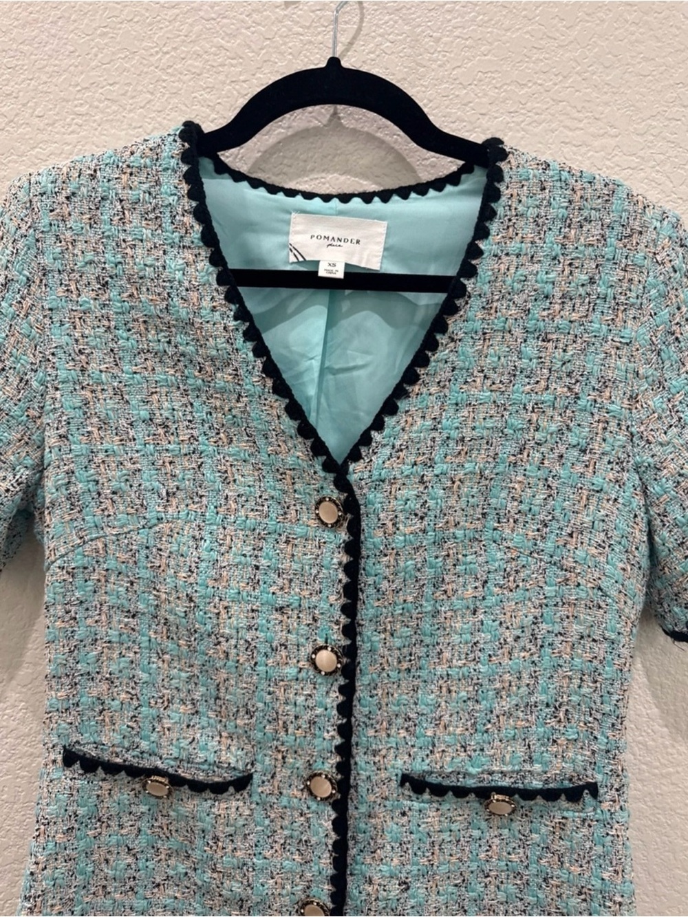 Tuckernuck Pomander Place Blue Woven Tweed Josephine Dress Women’s XS NWOT - Picture 14 of 14